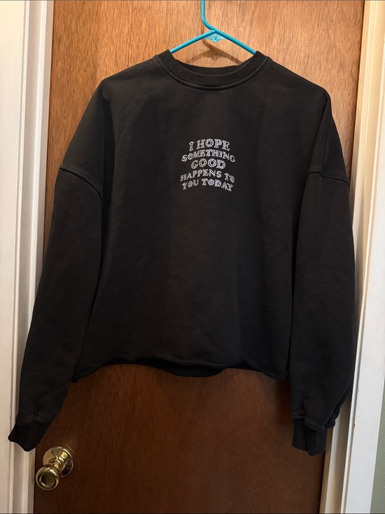 Sunkissed Coconut Sweaters - Black Crewneck Sweatshirt with Positive Graphic